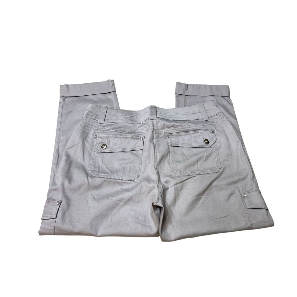 White House Black Market Women's Crop Leg Cotton Blend Cargo Pants Gray Size 6